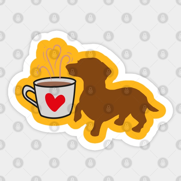 I love coffee and dachshund dogs. Dachshund dog proud mom and dad owner gift Sticker by alcoshirts